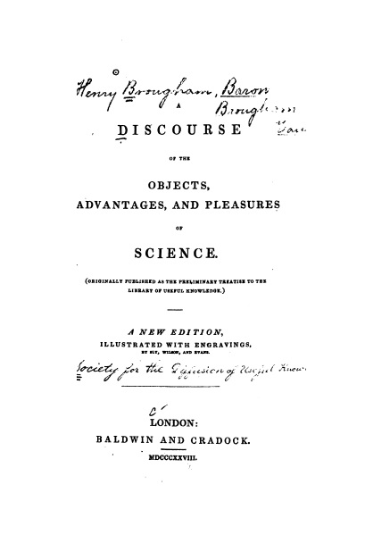 A Discourse of the Objects, Advantages and Pleasures of Science_Baron Brougham_1827.jpg